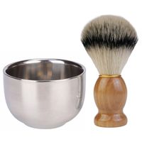 The Great Living Co Stainless Steel Shaving Bowl and Shaving Brush Set